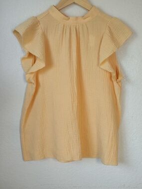 *Petite Friendly* Joe's Jeans Peach Crinkled Gauze Top